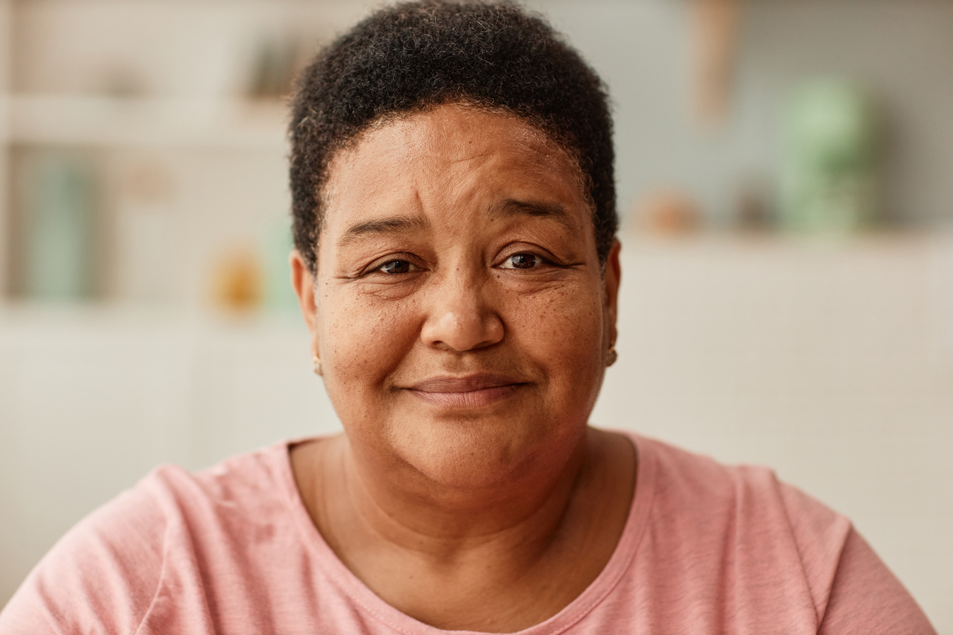 Kind Black Grandma Smiling at Camera